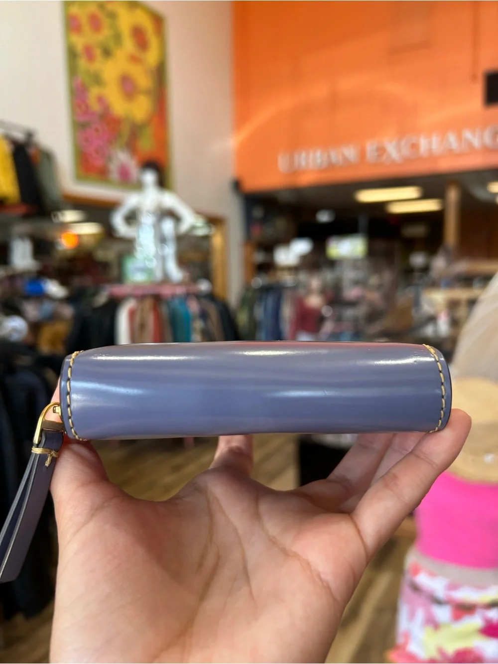 Tory Burch Purple Britten Patent Bifold Wallet